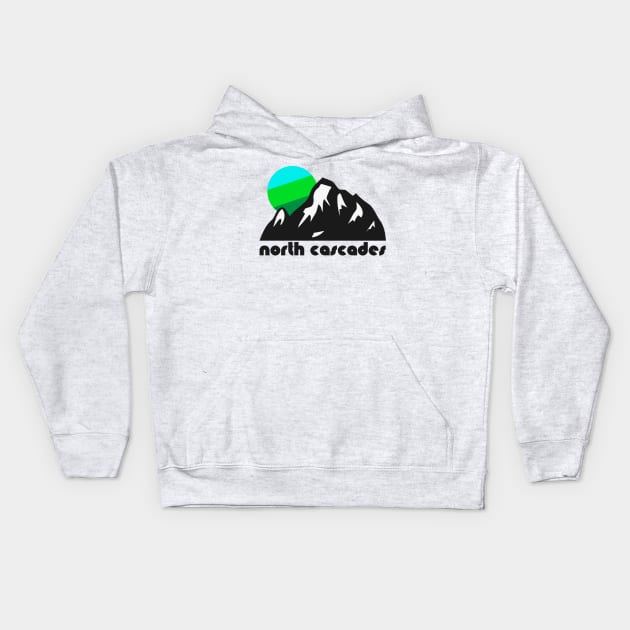 Retro North Cascades ))(( Tourist Souvenir National Park Design Kids Hoodie by darklordpug